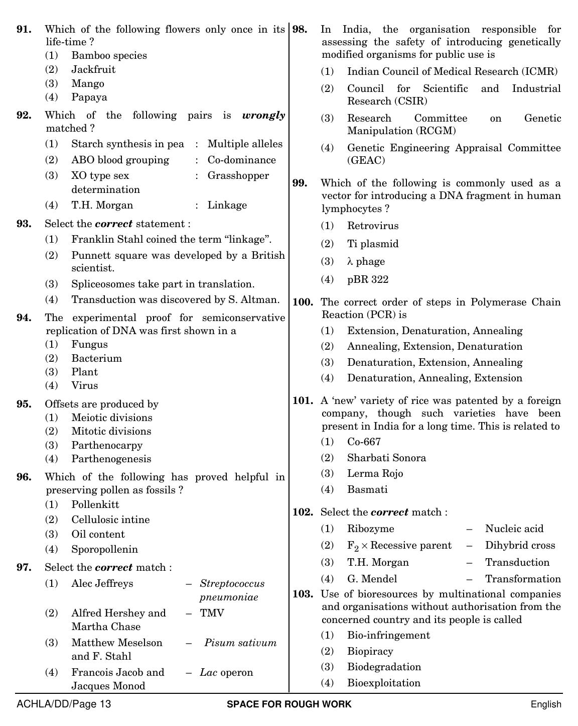 NEET English DD 2019 Question Paper - Page 13
