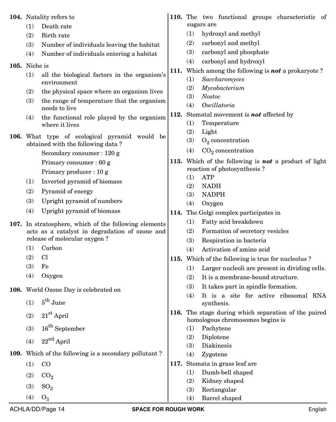 NEET English DD 2019 Question Paper - Page 14