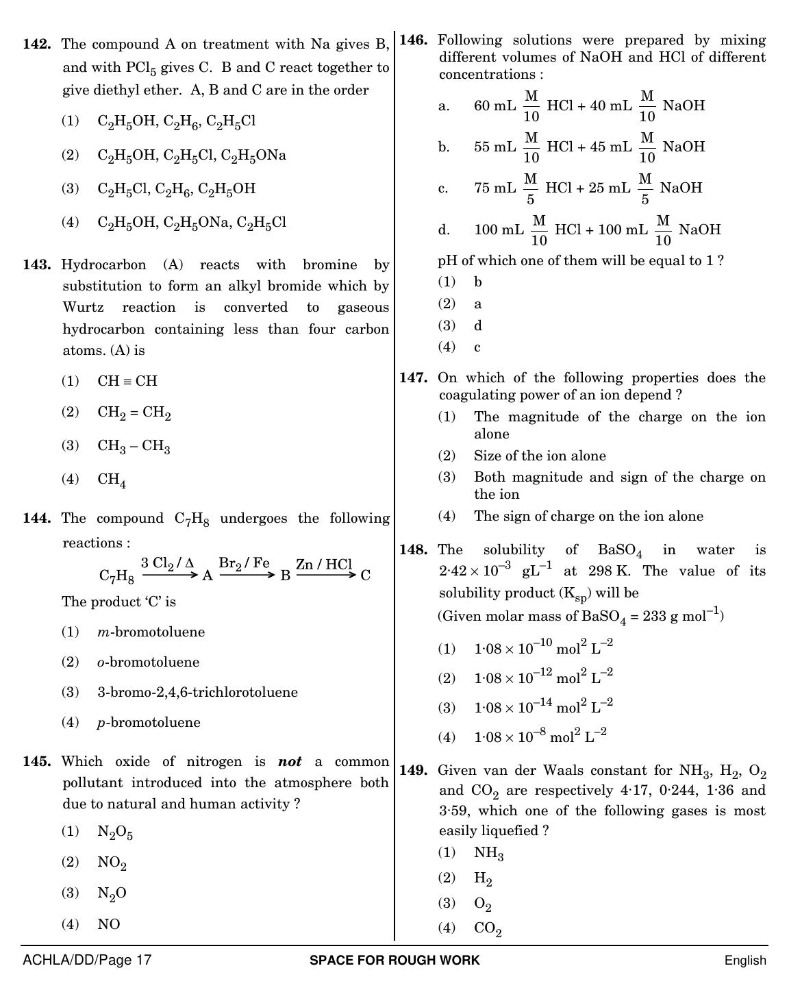 NEET English DD 2019 Question Paper - Page 17