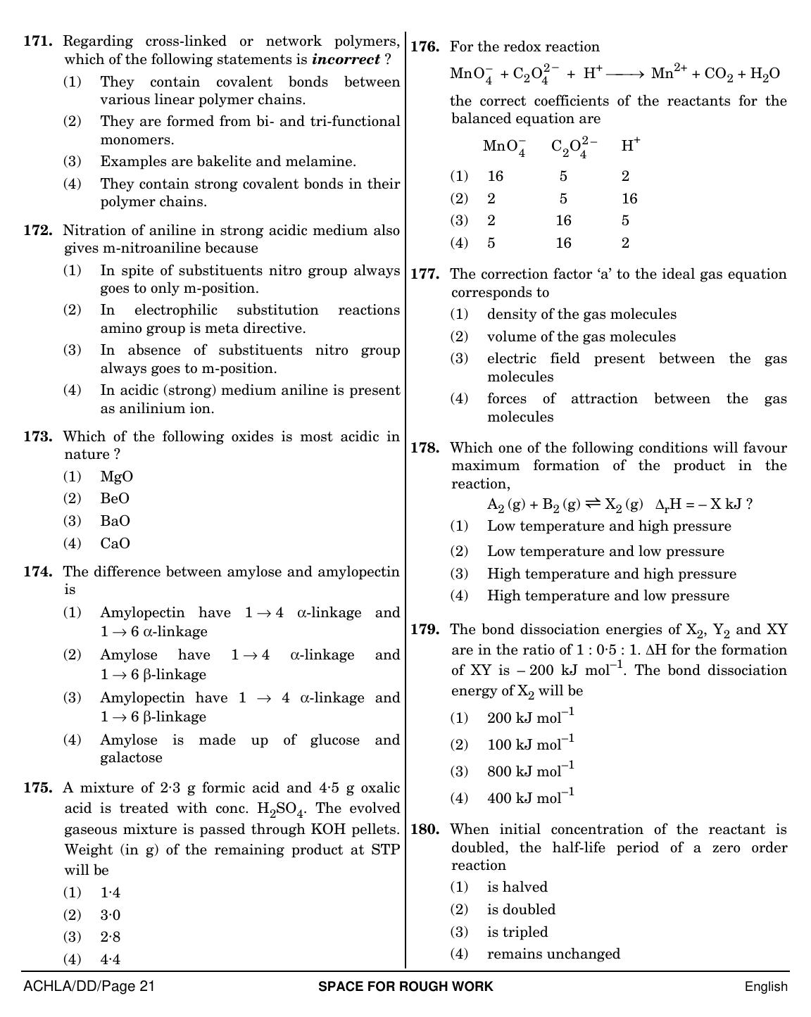 NEET English DD 2019 Question Paper - Page 21