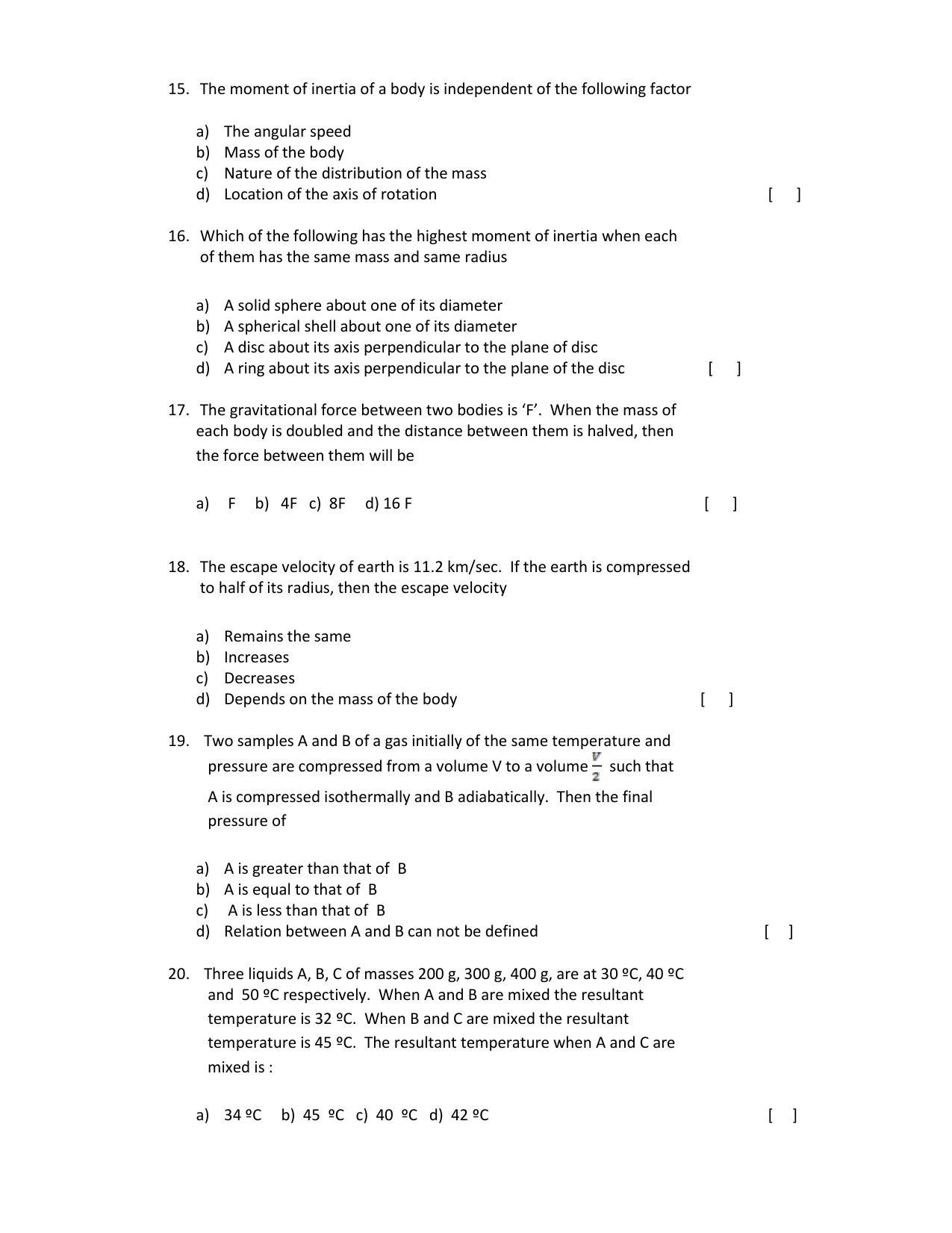 OJEE 2015 PC Question Paper - Page 3