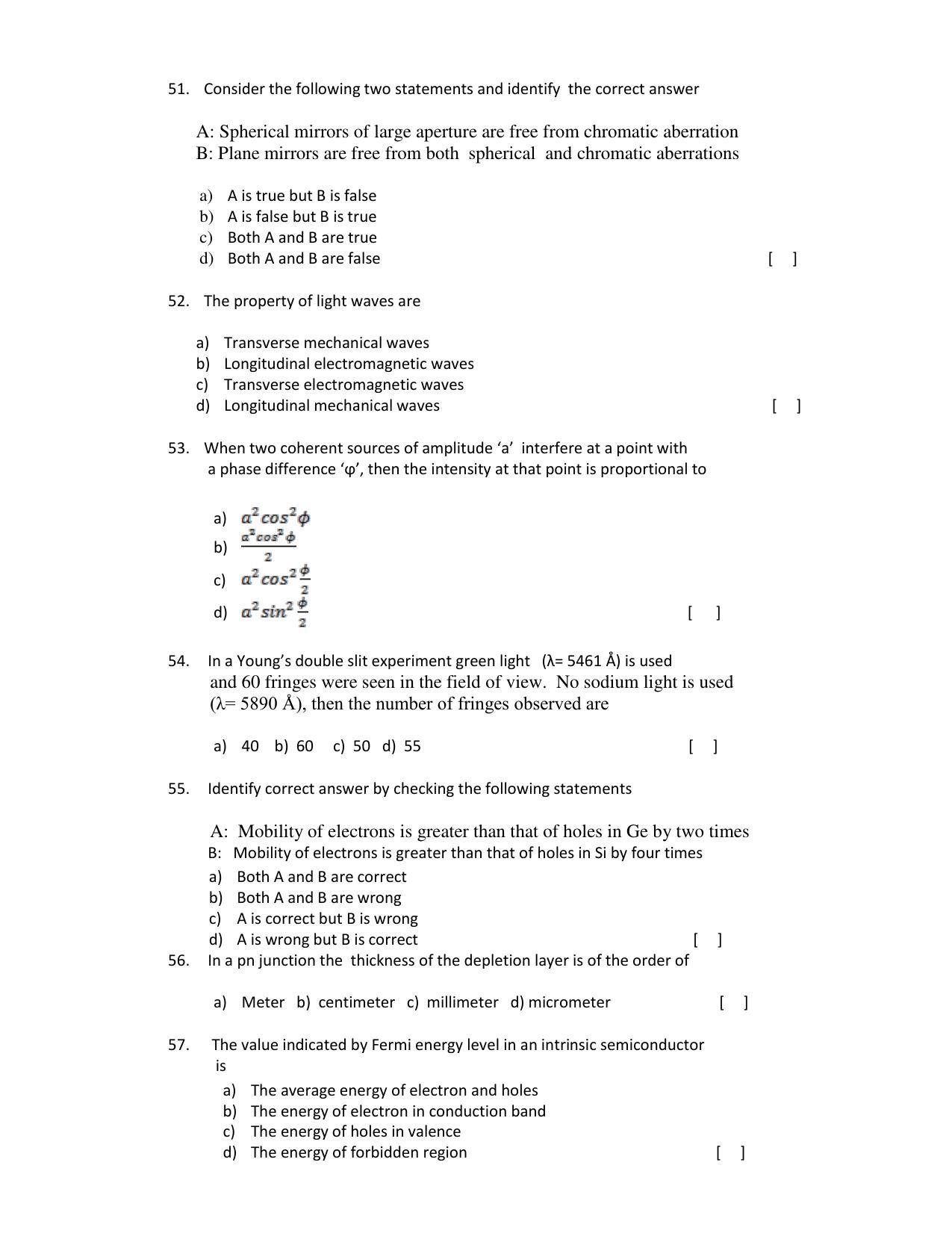 OJEE 2015 PC Question Paper - Page 9
