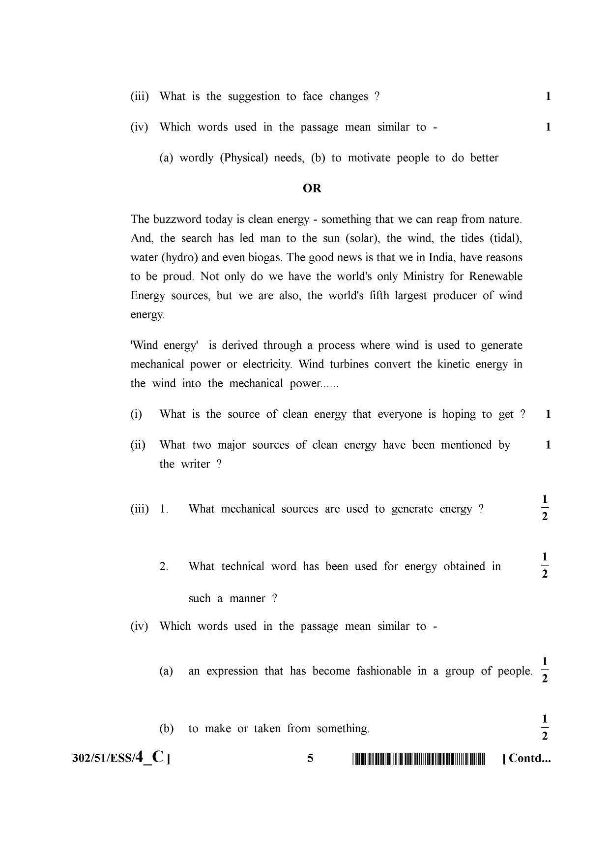 NIOS October 2015 Class 12 English Question Paper - Page 5