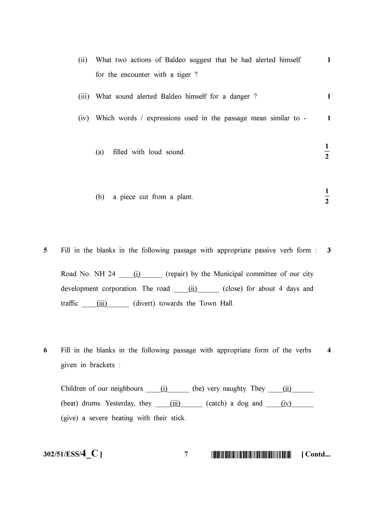 NIOS October 2015 Class 12 English Question Paper - Page 7