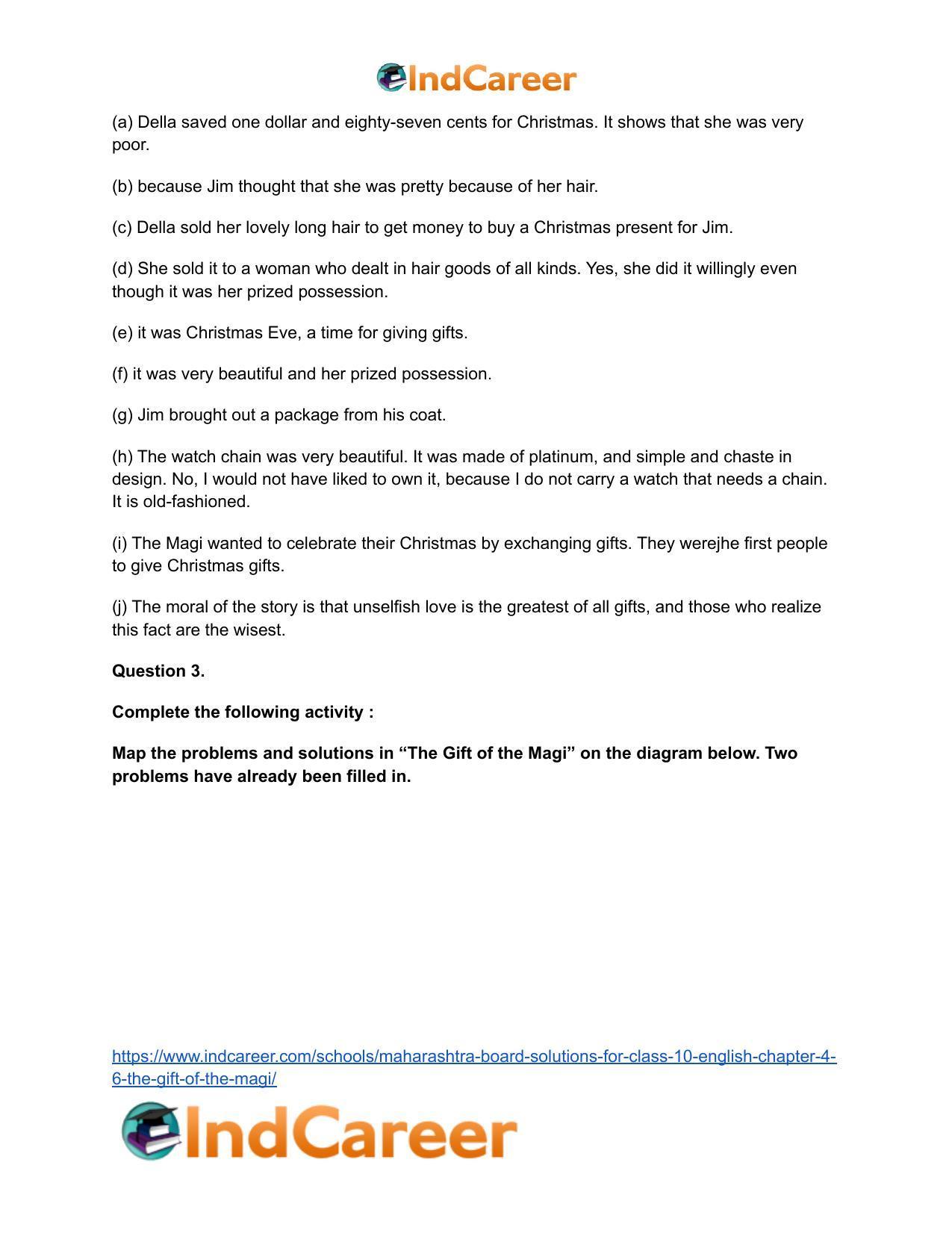 Maharashtra Board Solutions for Class 10- English: Chapter 4.6- The Gift of the Magi - Page 7