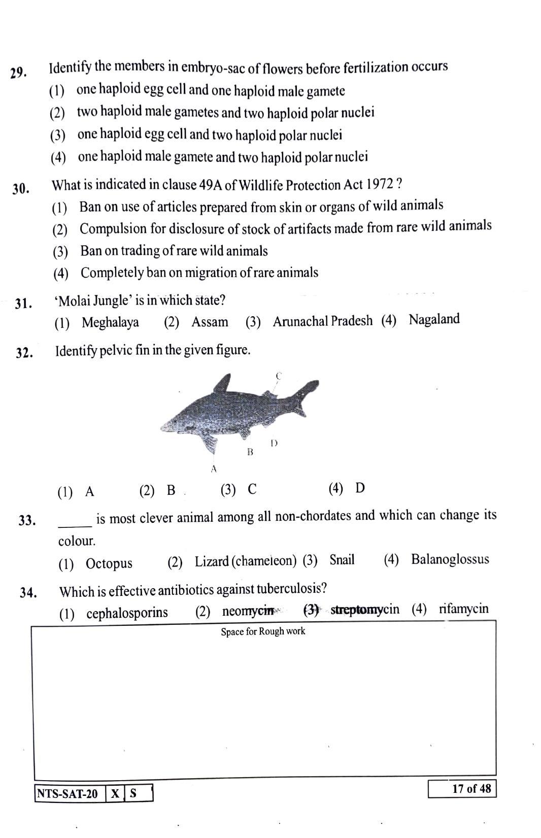 Maharashtra NTSE 2021 Gujrati SAT Question Paper - Page 17