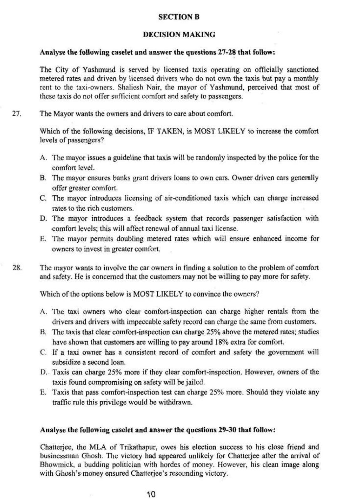 XAT 2016 Question Papers - Page 11