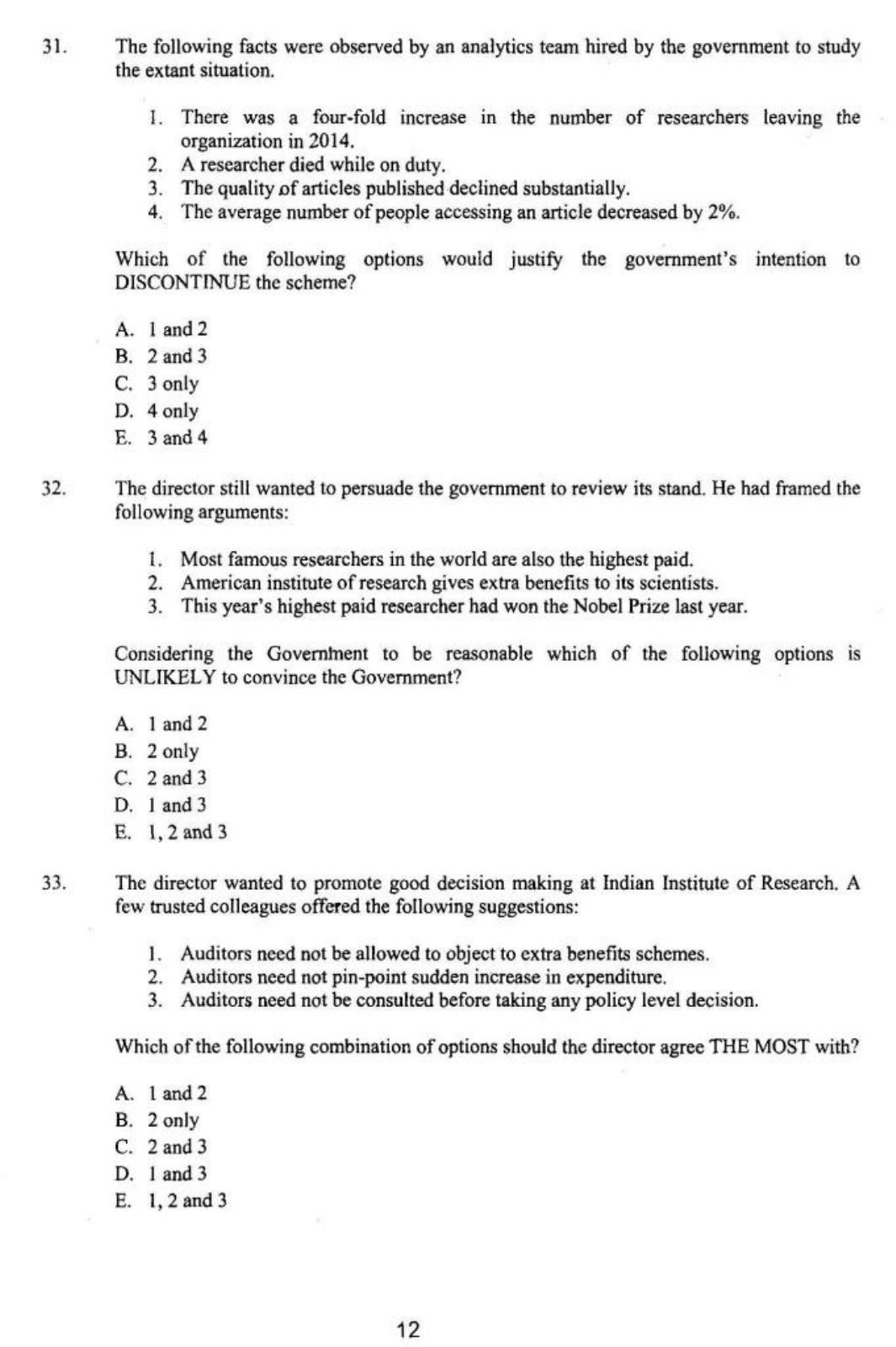 XAT 2016 Question Papers - Page 13