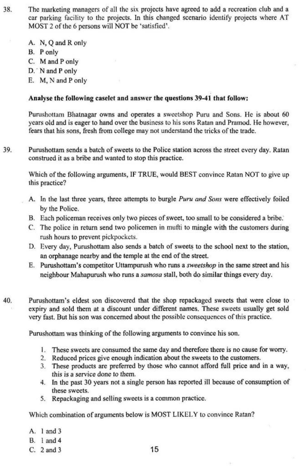 XAT 2016 Question Papers - Page 16