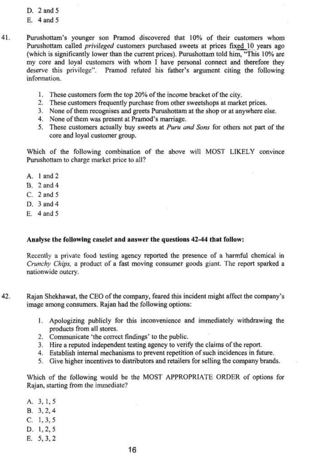 XAT 2016 Question Papers - Page 17