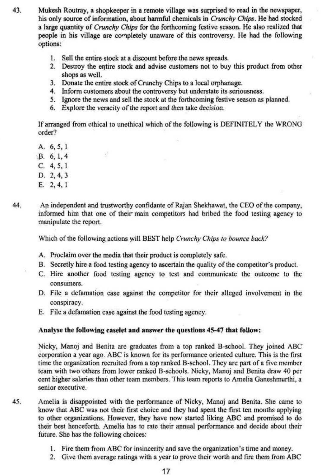 XAT 2016 Question Papers - Page 18