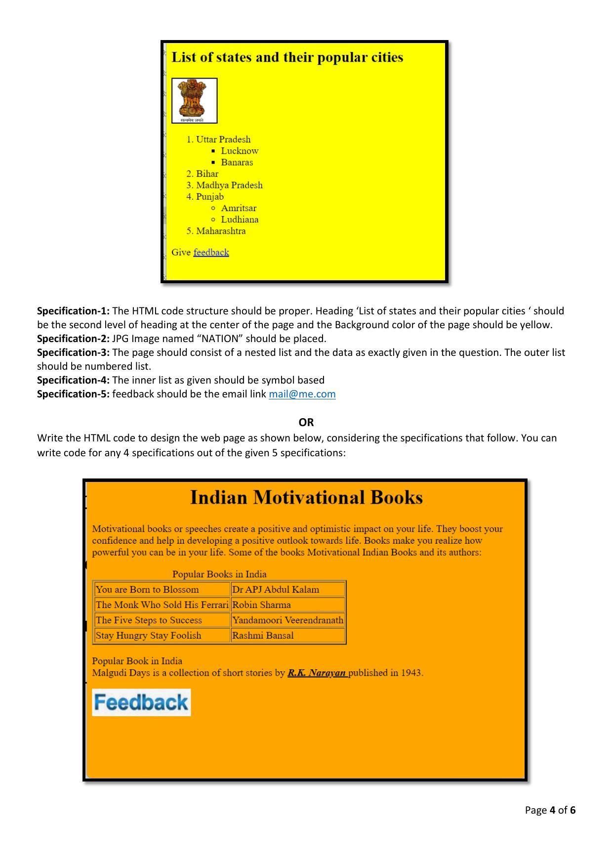 CBSE Class 10 Computer Application Sample Papers 2023 - Page 4