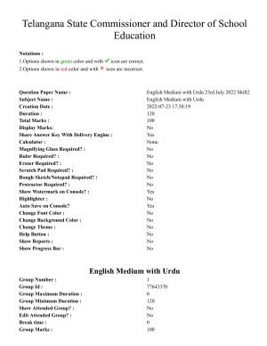TS DEECET 2022 English Medium with Urdu 23rd July 2022 Shift 2 Question Paper