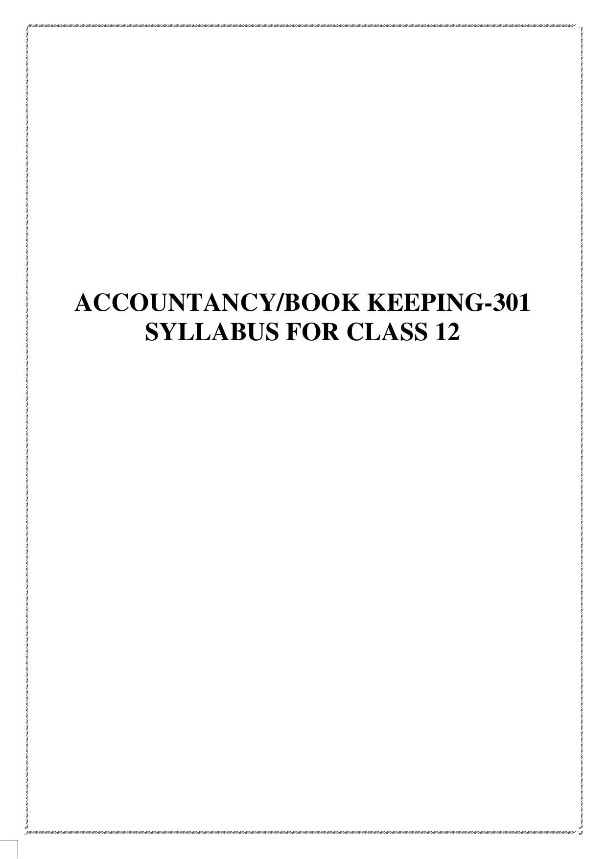 CUET Syllabus for Accountancy (English) - Page 1