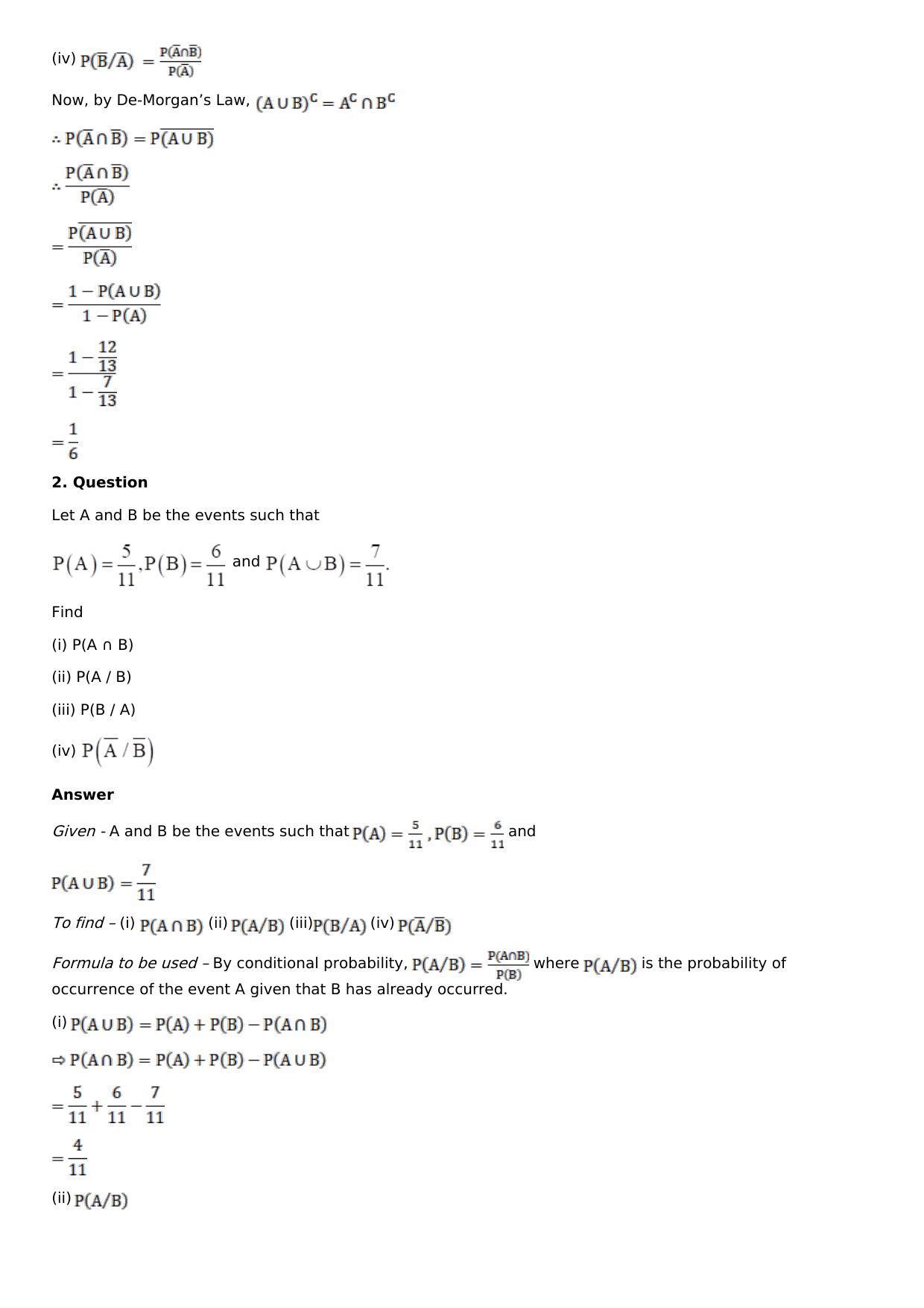 Chapter 29: Probability Solutions: RS Aggarwal Class 12 Solutions - Page 2