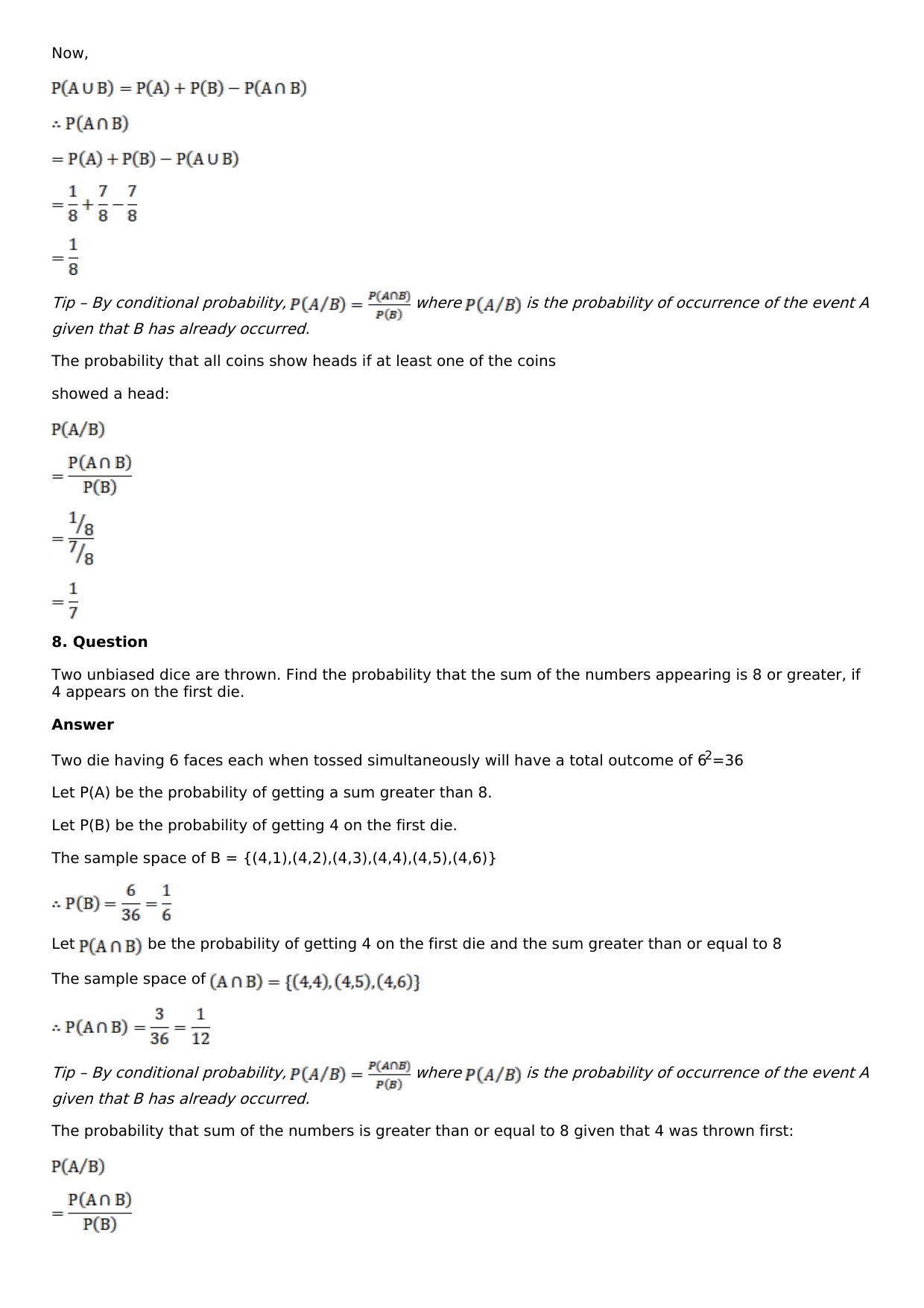 Chapter 29: Probability Solutions: RS Aggarwal Class 12 Solutions - Page 7
