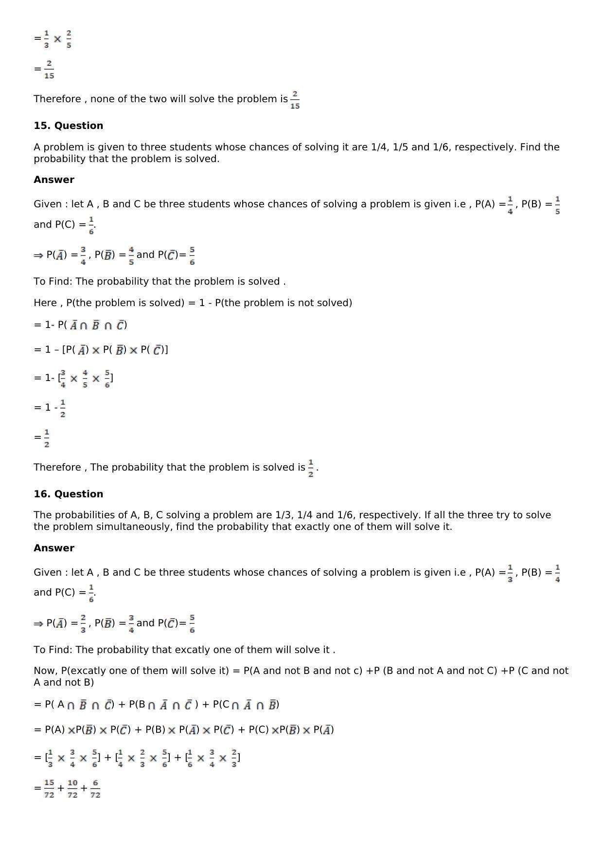 Chapter 29: Probability Solutions: RS Aggarwal Class 12 Solutions - Page 23