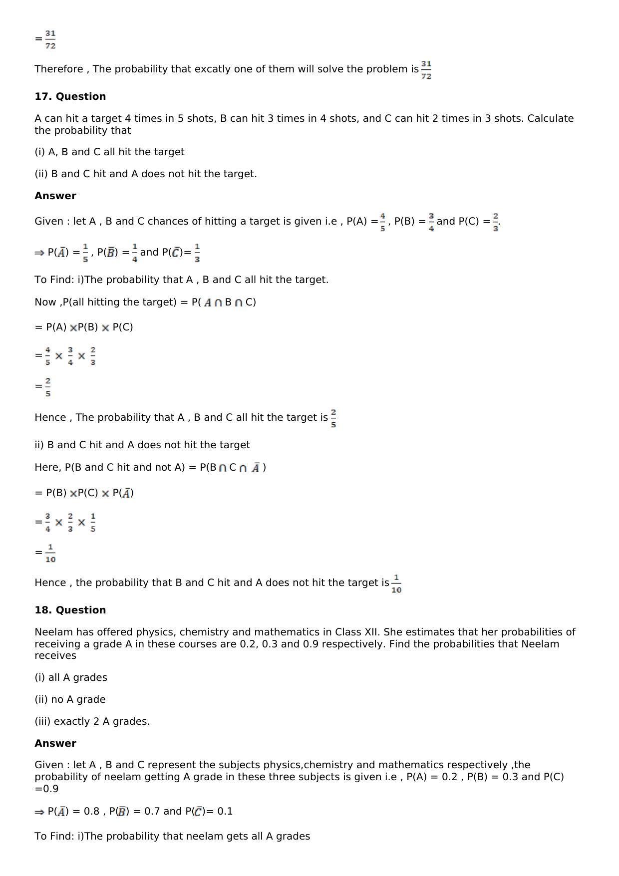 Chapter 29: Probability Solutions: RS Aggarwal Class 12 Solutions - Page 24