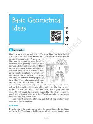 NCERT Book for Class 6 Maths: Chapter 4-Basic Geometrical Ideas