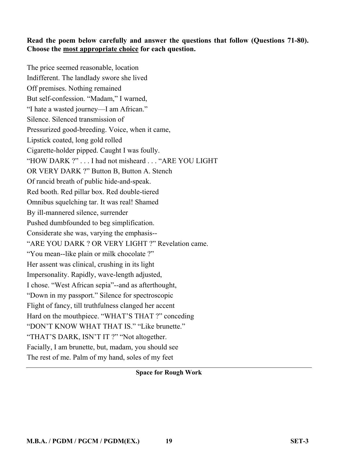 OJEE 2013 MBA Set 3 Question Paper - Page 18
