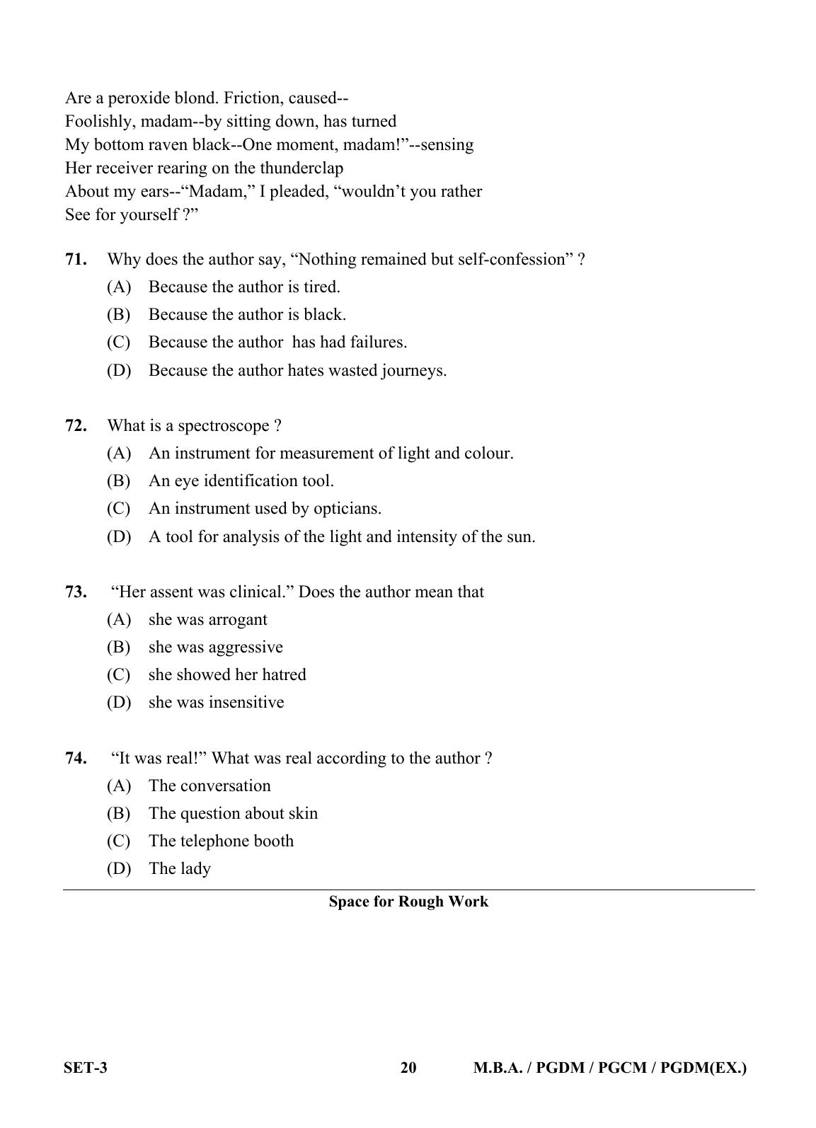 OJEE 2013 MBA Set 3 Question Paper - Page 19