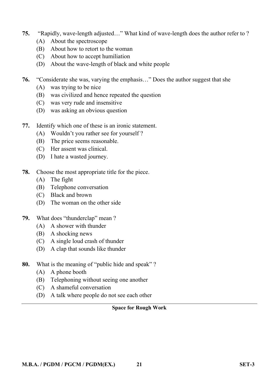 OJEE 2013 MBA Set 3 Question Paper - Page 20