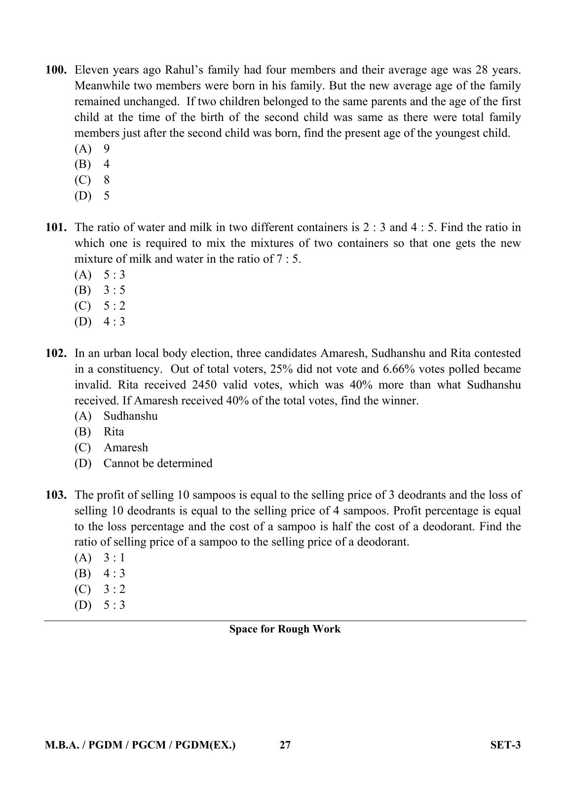 OJEE 2013 MBA Set 3 Question Paper - Page 26