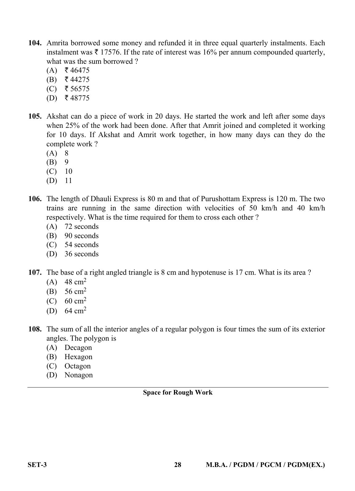 OJEE 2013 MBA Set 3 Question Paper - Page 27