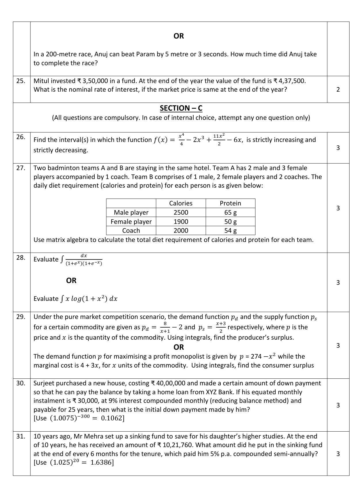 CBSE Class 12 Applied Mathematics Sample Paper 2023 - Page 5
