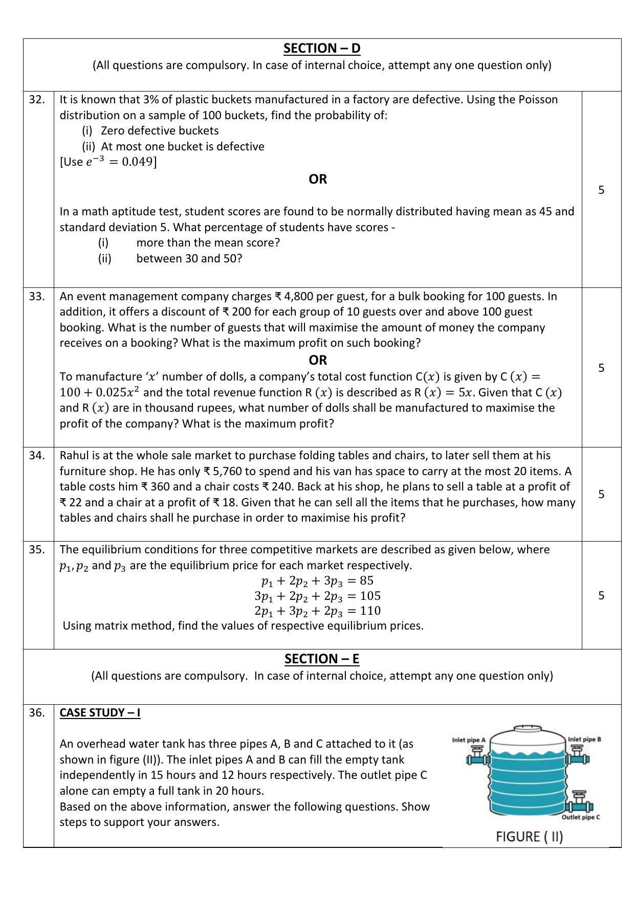 CBSE Class 12 Applied Mathematics Sample Paper 2023 - Page 6