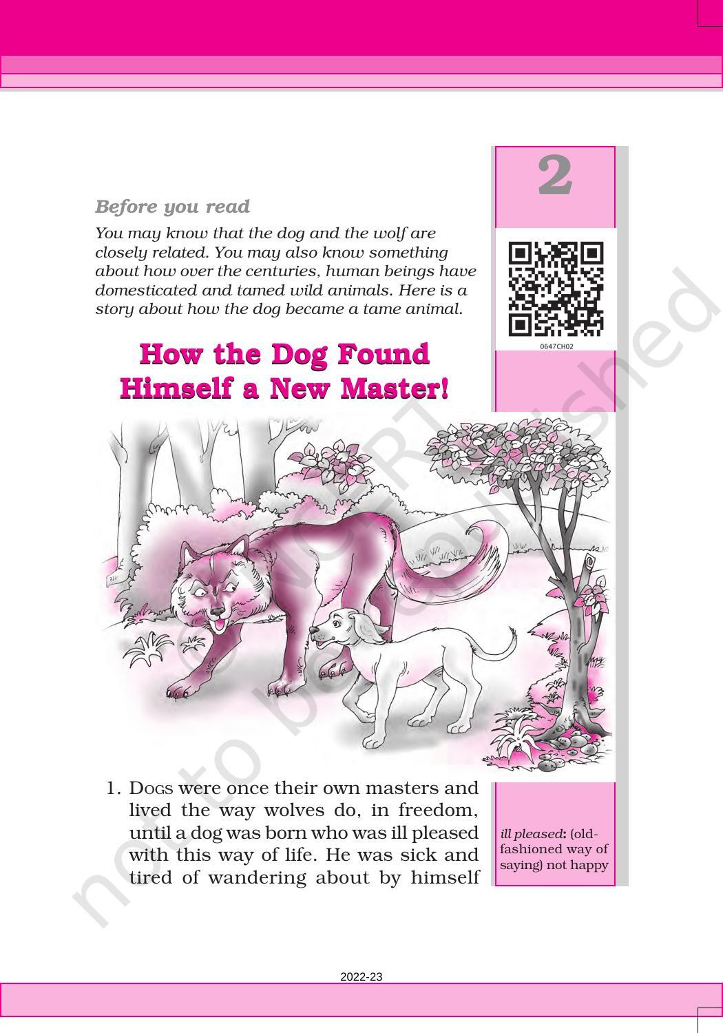 NCERT Book for Class 6 English(Honeysuckle) : Chapter 2-How the Dog Found Himself a New Master! - Page 1