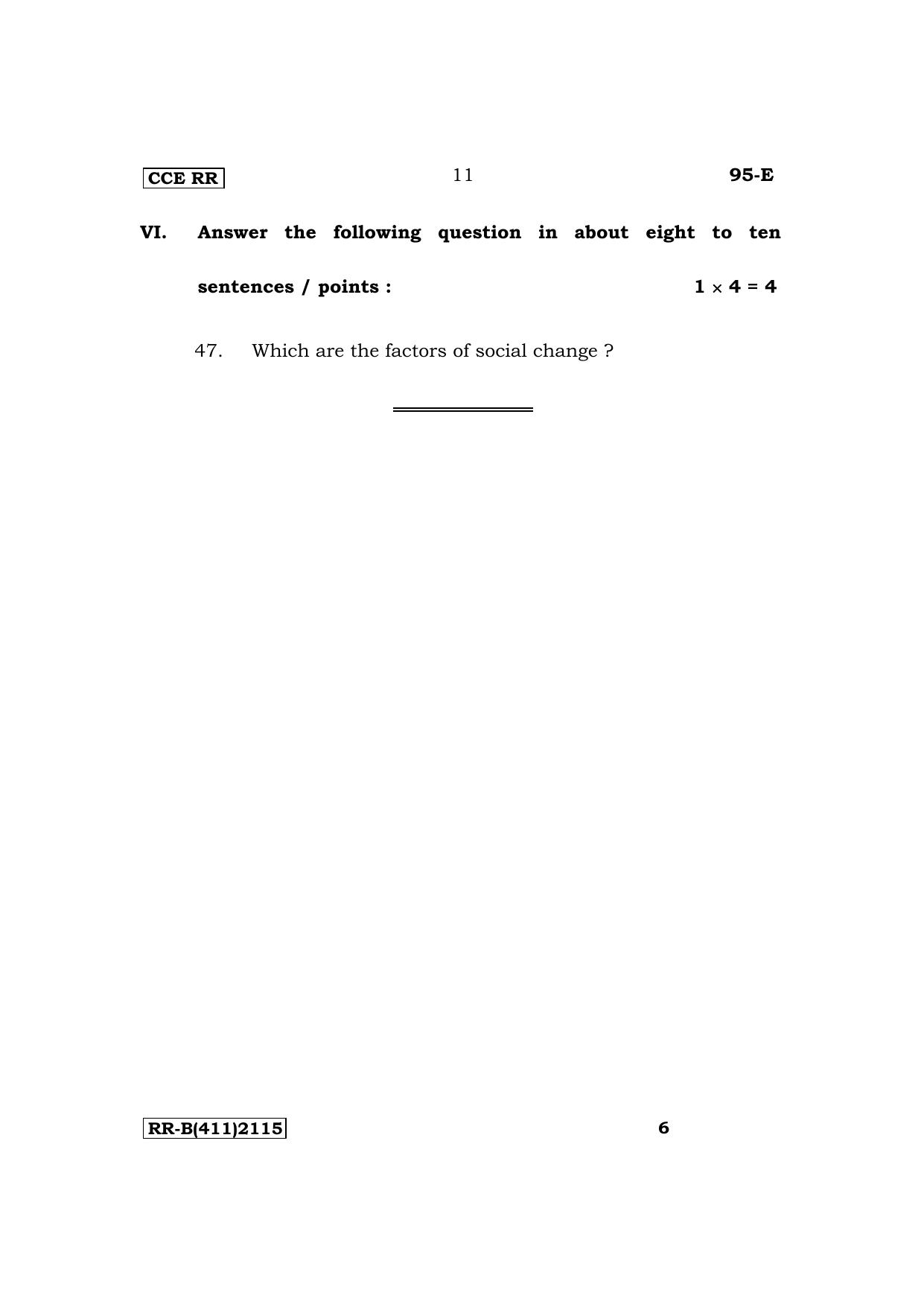 Karnataka SSLC Sociology (English Medium) Exam Question Paper 2023 (B Version) - Page 11
