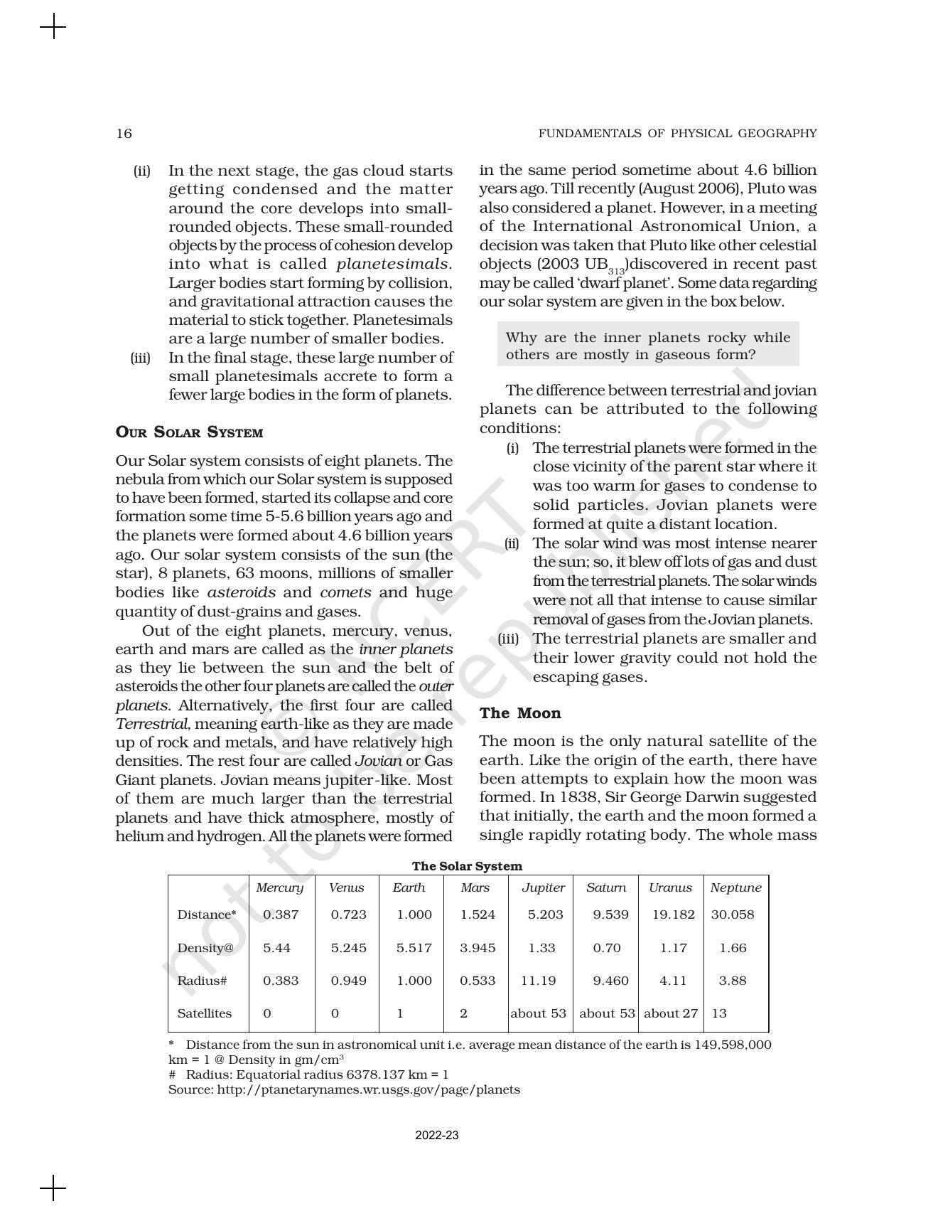 NCERT Book for Class 11 Geography (Part-I) Chapter 2 The Origin and Evolution of the Earth - Page 4