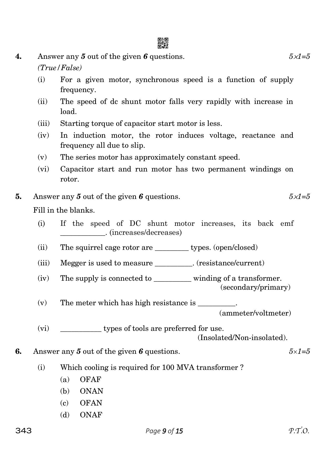 CBSE Class 12 343_Electrical Technology 2023 Question Paper - Page 9