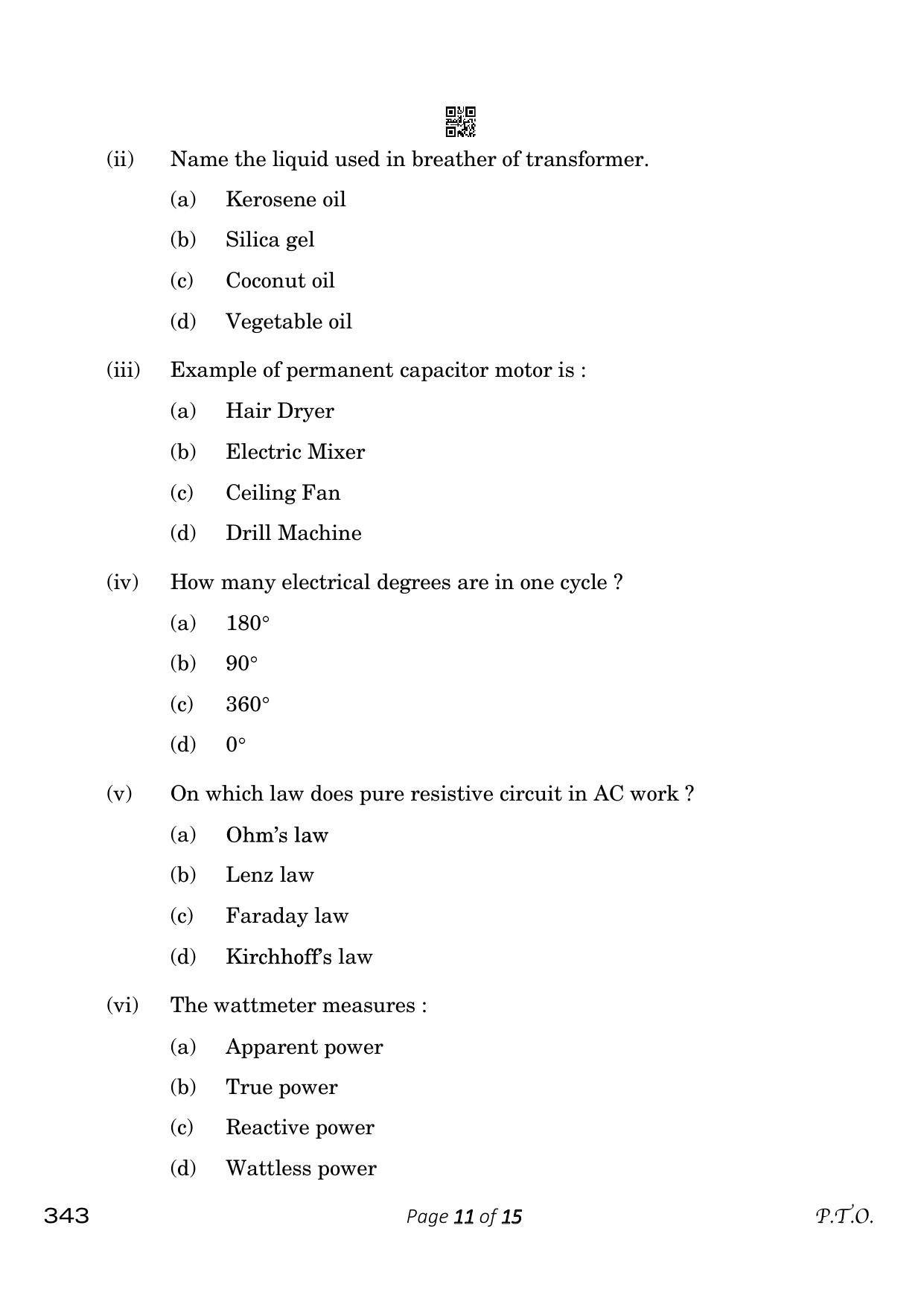 CBSE Class 12 343_Electrical Technology 2023 Question Paper - Page 11