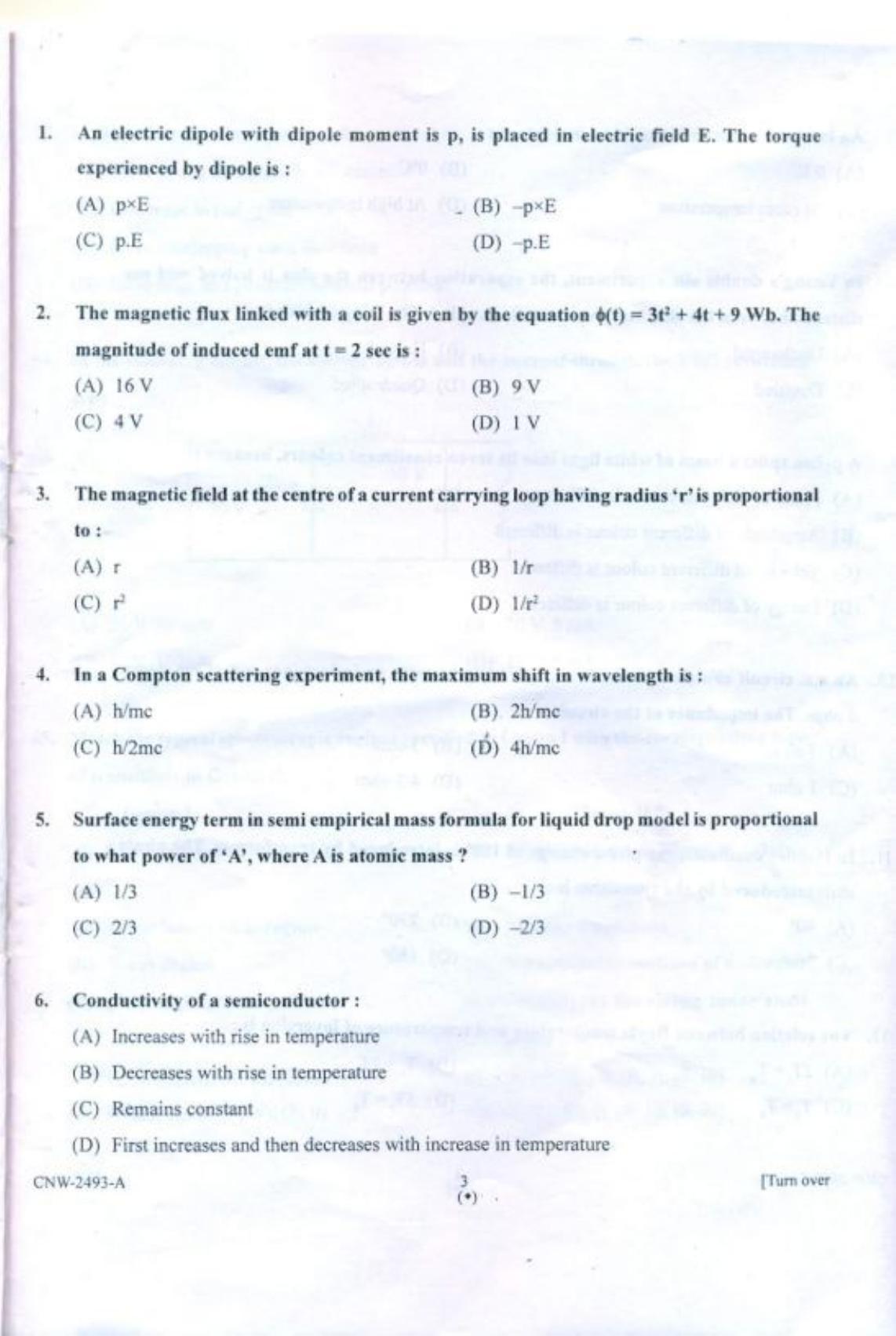 PU CET PG 2018 M.Sc.(Industrial Chemistry) Question Paper - Page 2