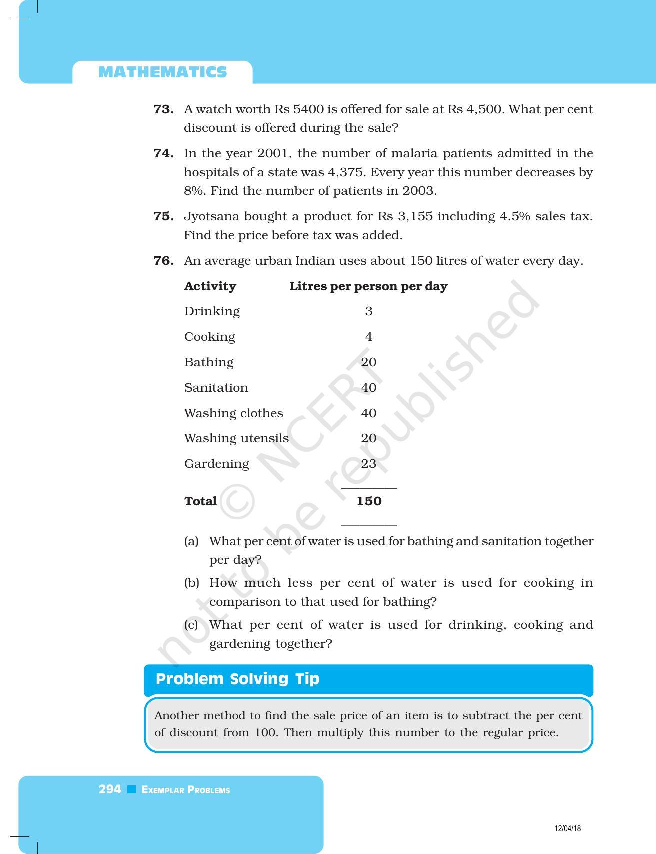 Ncert Exemplar Book For Class 8 Maths Chapter 9 Comparing Quantities Ncert Exemplar Book For Class 8 Maths Chapter 9 Comparing Quantities
