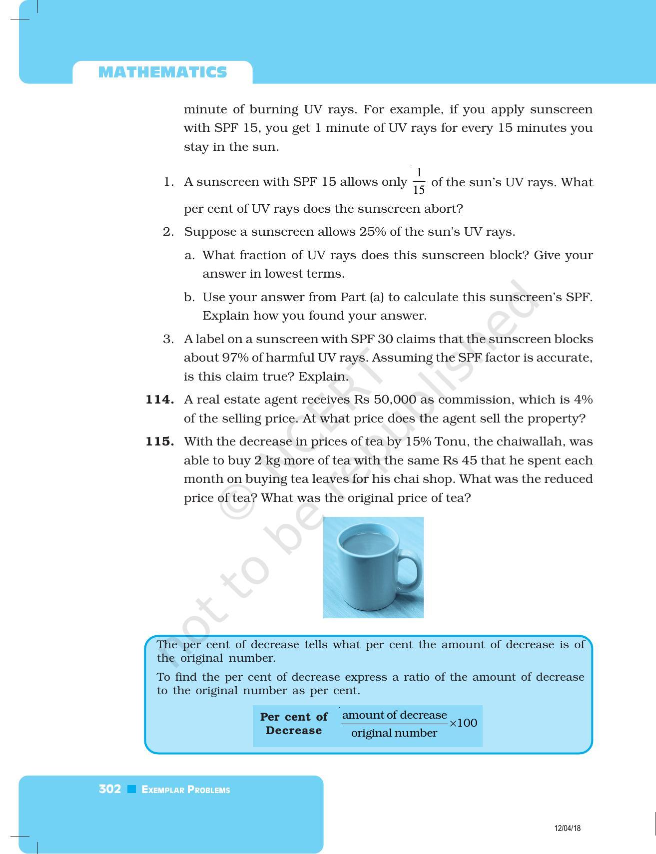 NCERT Exemplar Book for Class 8 Maths: Chapter 9- Comparing Quantities - Page 22