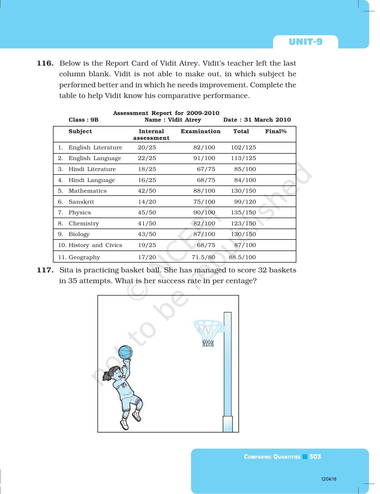 NCERT Exemplar Book for Class 8 Maths: Chapter 9- Comparing Quantities - Page 23
