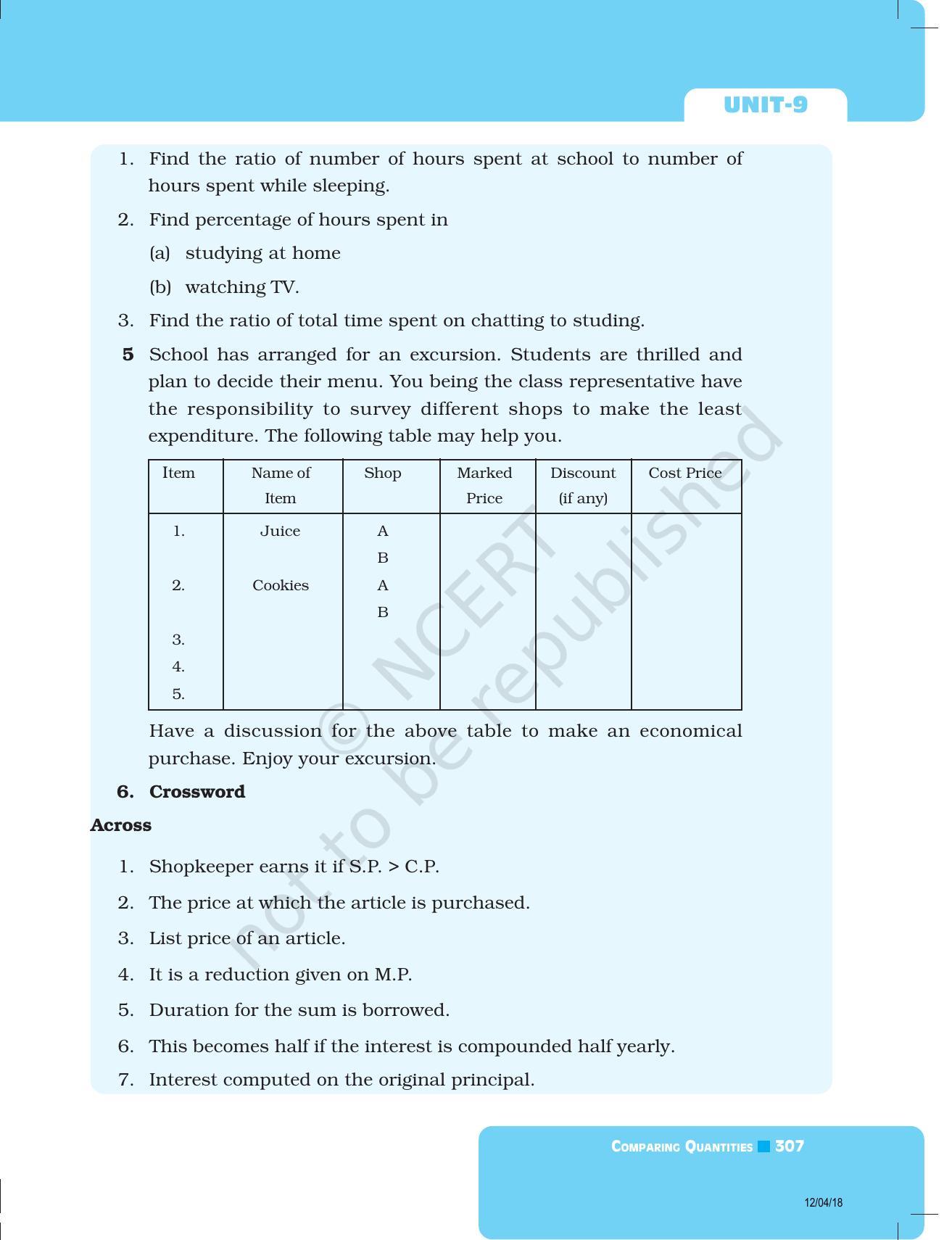 NCERT Exemplar Book for Class 8 Maths: Chapter 9- Comparing Quantities - Page 27
