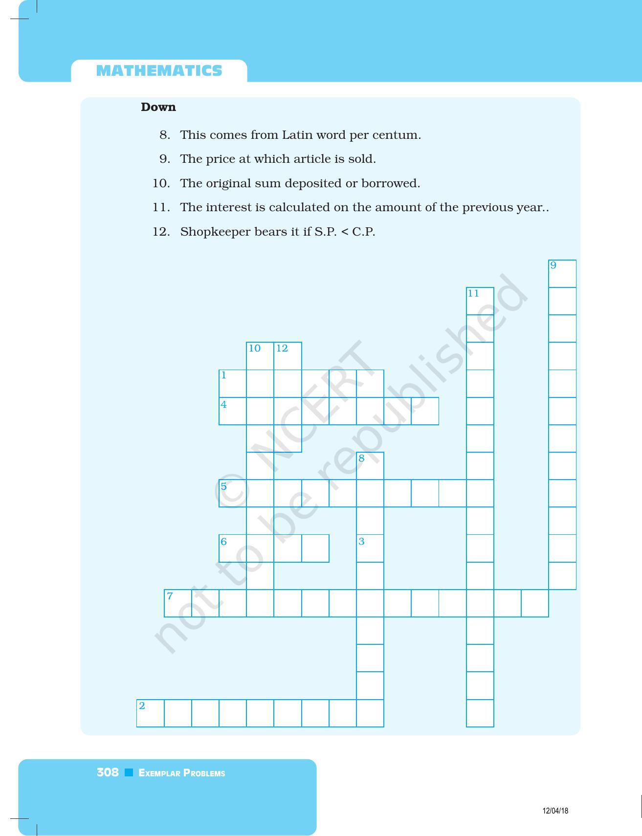 NCERT Exemplar Book for Class 8 Maths: Chapter 9- Comparing Quantities - Page 28