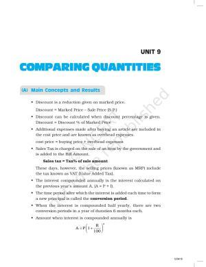 NCERT Exemplar Book for Class 8 Maths: Chapter 9- Comparing Quantities