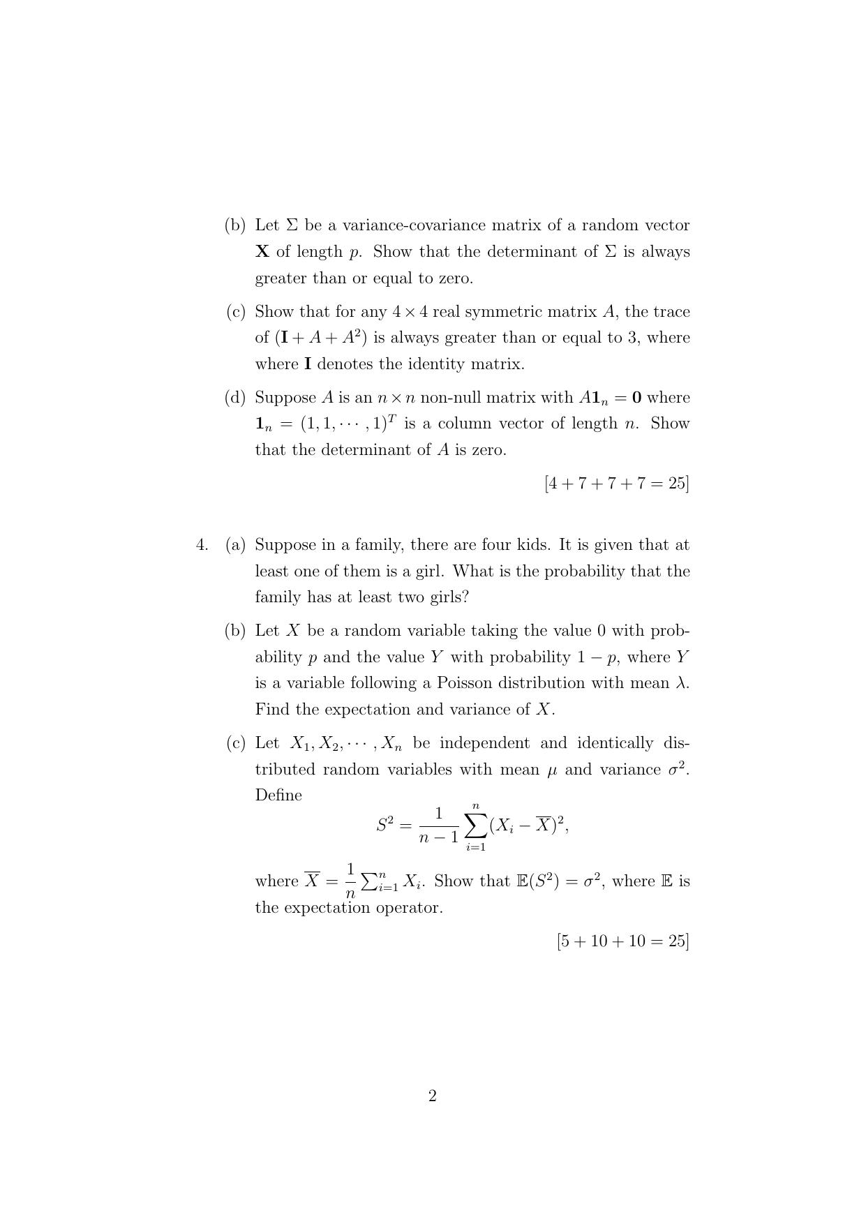 ISI Admission Test JRF in Quantitative Economics (QEA) 2024 Sample Paper - Page 2