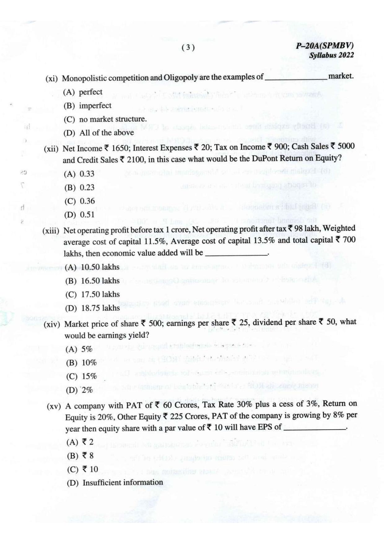 ICMAI Final December 2023 Question Paper - Strategic Performance Management And Business Valuation - Page 3