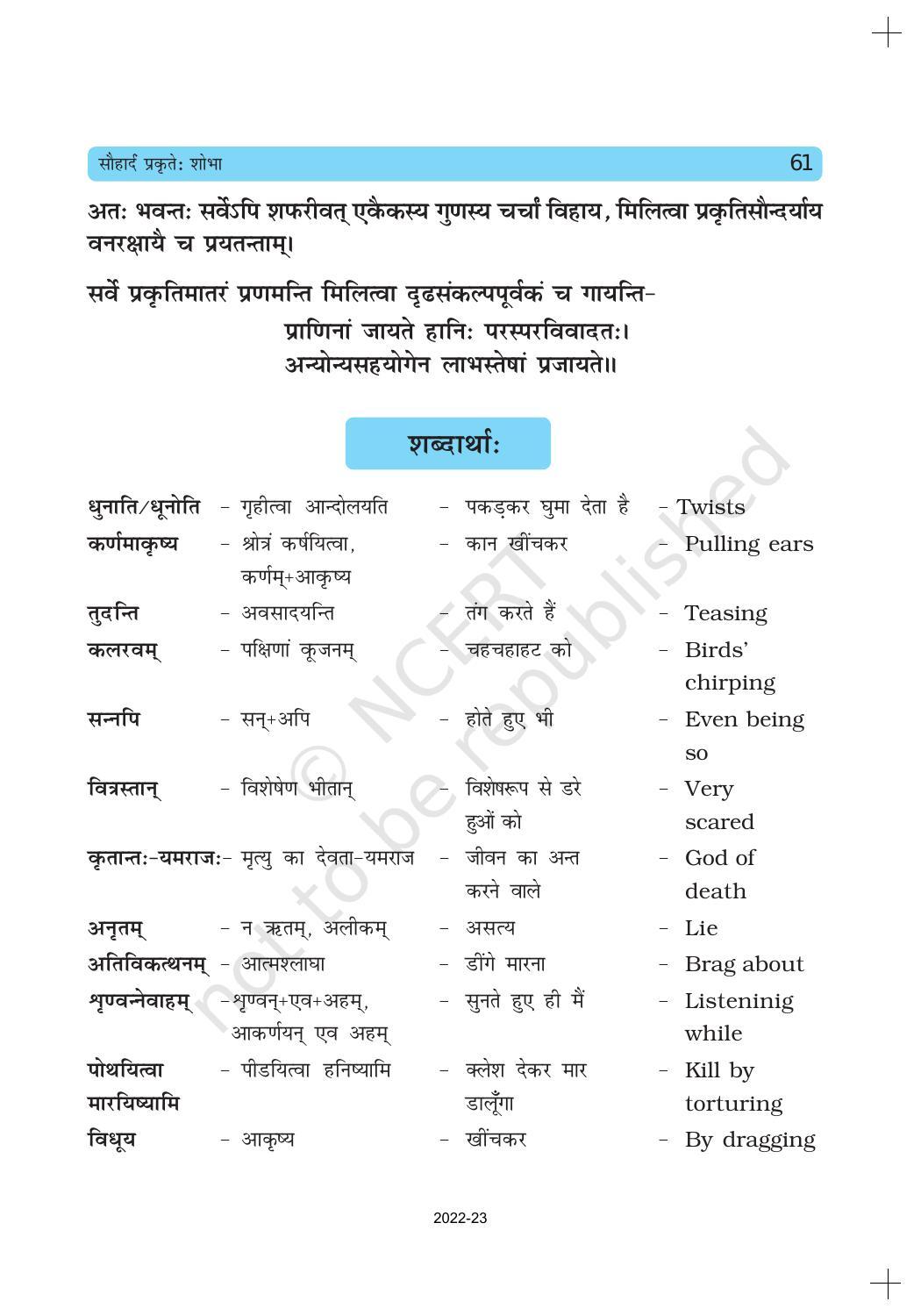 NCERT Book for Class 10 Sanskrit Chapter 7 सौहार्दं प्रकृतेः शोभा - Page 6