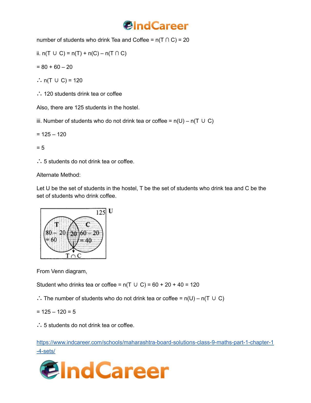 Maharashtra Board Solutions Class 9-Maths (Part 1): Chapter 1.4- Sets - Page 3