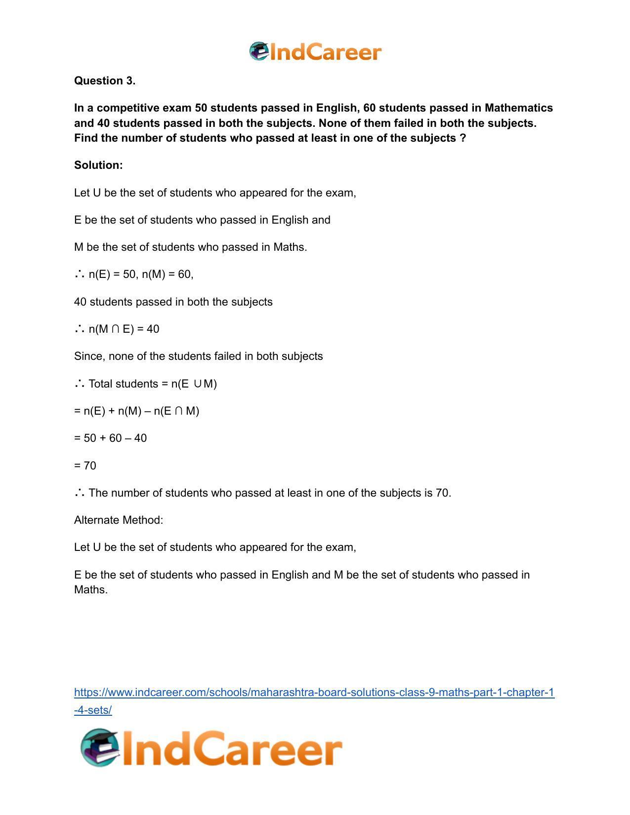 Maharashtra Board Solutions Class 9-Maths (Part 1): Chapter 1.4- Sets - Page 4
