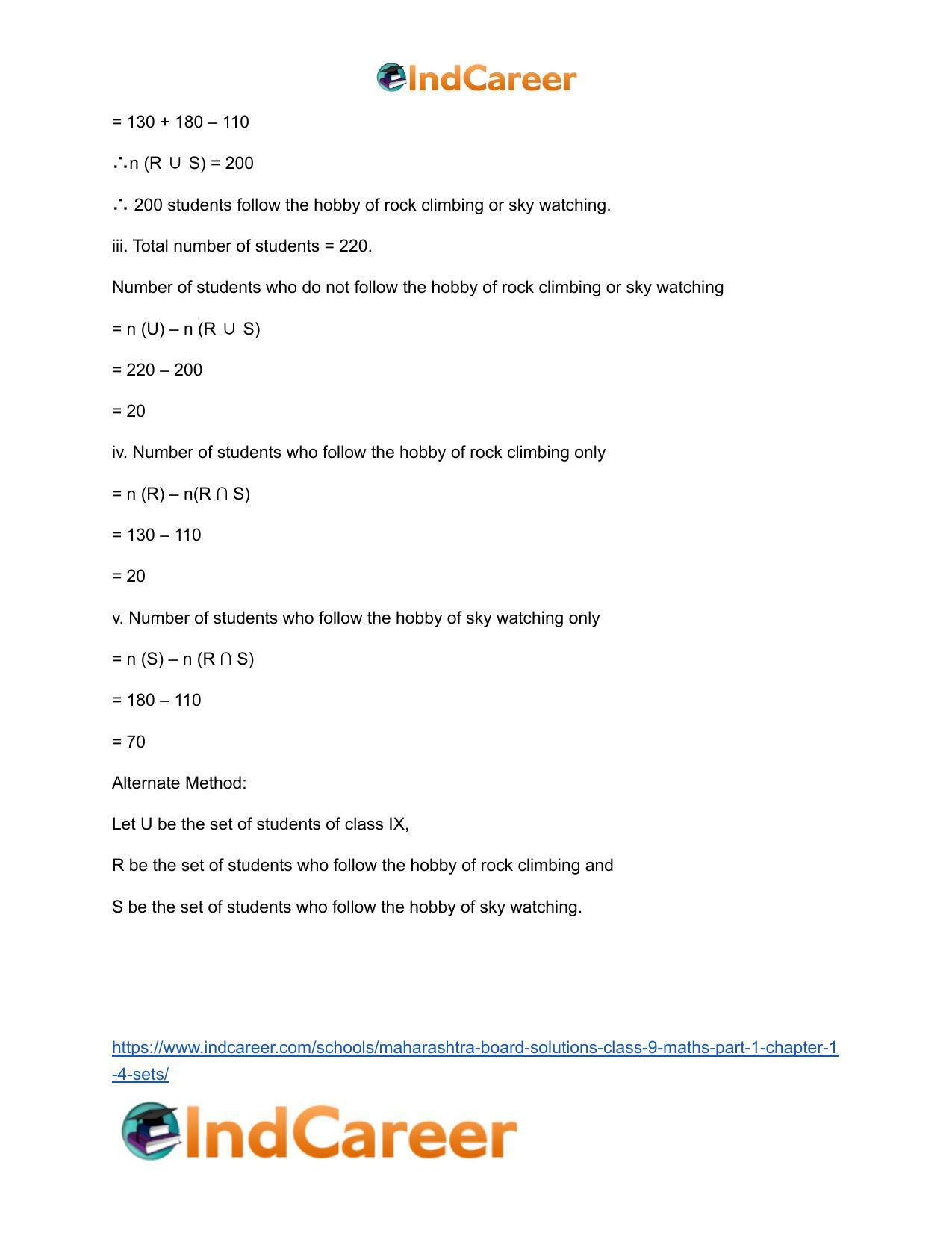 Maharashtra Board Solutions Class 9-Maths (Part 1): Chapter 1.4- Sets - Page 6