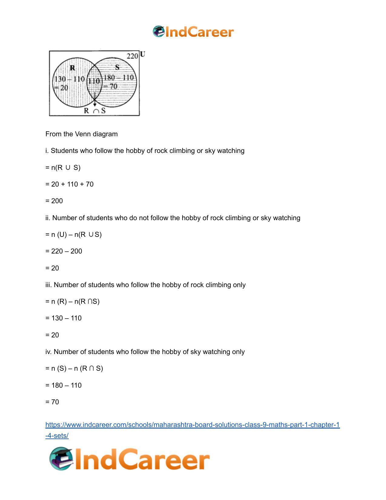 Maharashtra Board Solutions Class 9-Maths (Part 1): Chapter 1.4- Sets - Page 7