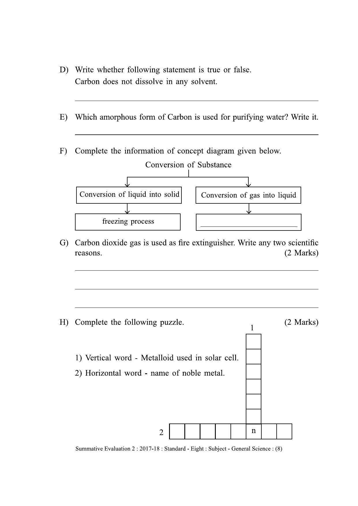 Maharashtra Board Class 8 Science (English Medium) विज्ञान - इंग्रजी माध्यम Sample Question Paper - Page 8